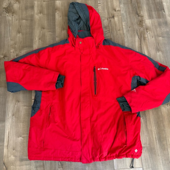 Columbia Coat Jacket Omni Tech Men XXL Red Ski Heat Thermal Comfort Winter - Picture 1 of 14